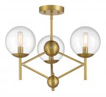 Minka-Lavery 2799-695 - 3 LIGHT SEMI FLUSH FIXTURE IN METAL