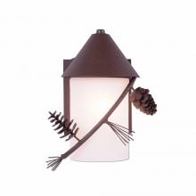 Avalanche Ranch Lighting H51120FC-27 - Cedarline Sconce - Pine Cone - Frosted Glass Bowl - Rustic Brown Finish