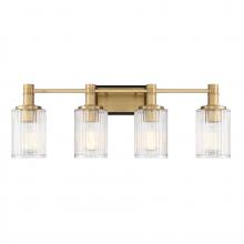 Savoy House 8-1102-4-143 - Concord 4-Light Bathroom Vanity Light in Matte Black with Warm Brass