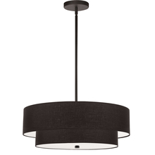 Dainolite 571-224P-MB-BK - 4LT Incand 2 Tier Pendant, MB w/ BK Shade