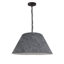 Dainolite BRY-M-BK-500 - 1LT Brynn Meduim Pendant, GRY Felt Shade, Black