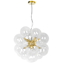 Dainolite CMT-206P-CLR-AGB - 6 Light Halogen Pendant, Aged Brass with Clear Glass