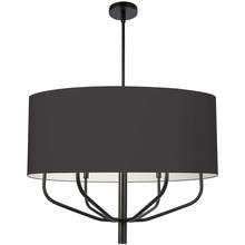 Dainolite ELN-306C-MB-797 - 6 Light Incandescent Pendant, Matte Black w/ Black Fabric Shade