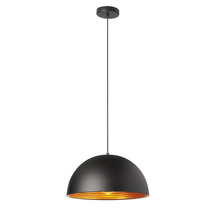 Dainolite HKI-161LP-BK - 1 Light Pendant, Matte Black / Gold