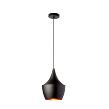 Dainolite HKI-91P-BK - 1 Light Pendant, Matte Black / Gold