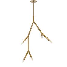 Dainolite MOR-125P-AGB - 5 Light Incandescent Pendant in Aged Brass