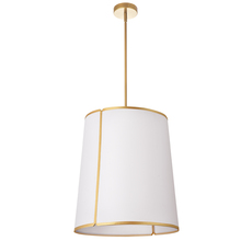 Dainolite NDR-183P-GLD-WH - 3 Light Notched Pendant, Gold White Shade and Diffuser