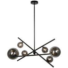 Dainolite PAM-276HP-MB - 6LT Horz Pendant, MB w/ Smoked Glass