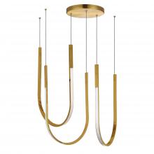 Dainolite PCR-2754LEDHP-AGB - 62W Horizontal Pendant Aged Brass with White Silicone Diffuser