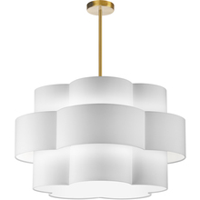 Dainolite PLX-284C-AGB-WH - 4 Light Incandescent Chandelier, Aged Brass with White Shade