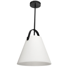 Dainolite POL-121P-MB-WH - 1 Light Pendant in Matte Black w/ Opal Glass