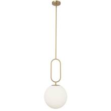 Dainolite SIM-121P-AGB - 1 Light Incandescent Pendant Aged Brass with Opal Glass