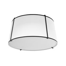 Dainolite TRA-3FH-BK-WH - 3 Light Trapezoid Flush Mount Black White Shade with 790 Diffuser