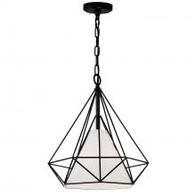 CWI Lighting 9600P18-1-101 - Diamond 1 Light Down Pendant With Black Finish