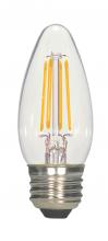 Satco Products Inc. S21703 - 4.5 Watt B11 LED; Clear; Medium base; 2700K; 350 Lumens; 120 Volt; 2-Card