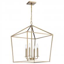 Nuvo 60/7932 - Emma 4 Light Large Pendant; Burnished Brass Finish