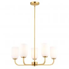 Vaxcel International H0305 - Shelby 26-in. W 5 Light Chandelier Natural Brass