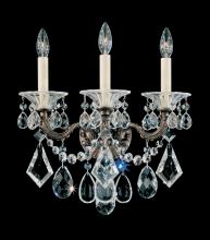 Schonbek 1870 5002-76 - La Scala 3 Light 120V Wall Sconce in Heirloom Bronze with Clear Heritage Handcut Crystal