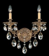 Schonbek 1870 5642-22H - Milano 2 Light 120V Wall Sconce in Heirloom Gold with Heritage Handcut Crystal