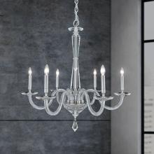 Schonbek 1870 S9230-702O - Habsburg 6 Light 120V Chandelier in Polished Chrome with Optic Crystal