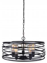 Canarm IPL411B05BK22 - RYLAND, MBK Color, 5 Lt 22" Wide Chain Pendant, 100W Type A, 22" W x 11" H