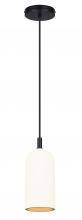 Canarm IPL729B01BK-W - JACK 60-Watt 1 Light Black Contemporary Pendant with White Cement Shade