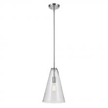 Kichler 42199CHCS - Everly 15.25" 1-Light Cone Pendant with Clear Seeded Glass in Chrome