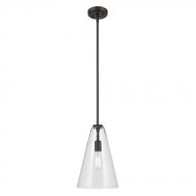 Kichler 42199OZ - Everly 15.25" 1-Light Cone Pendant with Clear Glass in Olde Bronze