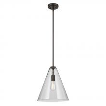 Kichler 42200OZ - Everly 15.5" 1-Light Cone Pendant with Clear Glass in Olde Bronze