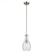 Kichler 42456NICS - Everly 13.75" 1-Light Bell Pendant with Clear Seeded Glass in Brushed Nickel