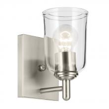 Kichler 45572NICLR - Shailene 5" 1-Light Wall Sconce with Clear Glass in Brushed Nickel