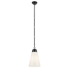 Kichler 52661BK - Marsailli 19" 1-Light Medium Pendant with Opal Glass in Black