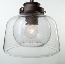 Artcraft AC10050OB - Single Clear Seeded Glass Pendant (Oil Rubbed Bronze & Brass)