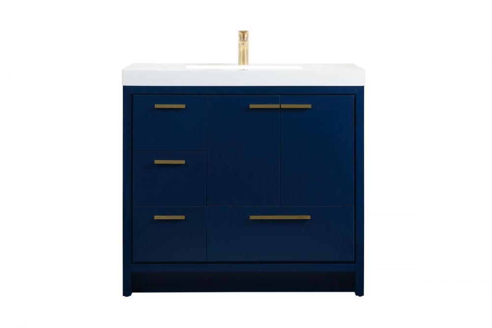 36 Inch Single Bathroom Vanity in Blue