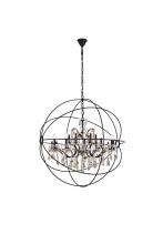 Elegant 1130G43DB-GT/RC - Geneva 18 Light Dark Bronze Chandelier Golden Teak (Smoky) Royal Cut Crystal