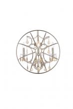 Elegant 1130W21PN-GT/RC - Geneva 3 Light Polished Nickel Wall Sconce Golden Teak (Smoky) Royal Cut Crystal