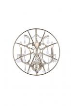  1130W21PN/RC - Geneva 3 Light Polished Nickel Wall Sconce Clear Royal Cut Crystal