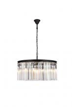  1208D31MB/RC - Sydney 8 Light Matte Black Chandelier Clear Royal Cut Crystal