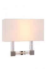 Elegant 1461W13PN - Cristal 2 light polished Nickel Wall Sconce Clear Royal Cut Crystal