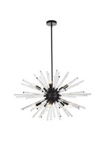 Elegant 2502D36BK - Sienna 36 Inch Crystal Rod Pendant in Black