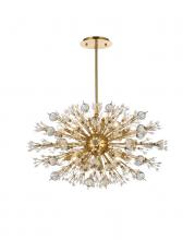 Elegant 2550D36SG - Vera 36 inch crystal starburst oval pendant in gold