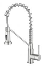 Elegant FAK-310BNK - Yara Single Handle Pull Down Sprayer Kitchen Faucet in Brushed Nickel