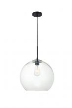  LD2216BK - Baxter 1 Light Black Pendant with Clear Glass