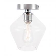  LD2254C - Gene 1 Light Chrome and Clear Glass Flush Mount