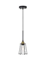 Elegant LD4047D5BRB - Auspice 1 light brass and black Pendant