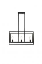 Elegant LD7056D32BK - Voir 3 Lights Pendant in Black