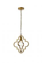 Elegant LD7062D12BR - Sandara 1 Light Pendant in Brass