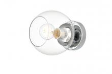 Elegant LD7320W7CH - Rogelio 1 Light Chrome and Clear Bath Sconce