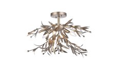 Elegant LD810F23SL - Priscilla 23 Inch Flush Mount in Silver Leaf