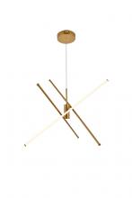 Elegant LD9001D42BR - Sonya 3 Light Gold Pendant